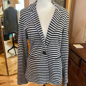 Caslon gray and black striped jacket. Size M